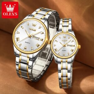 OLEVS 5563 Waterproof Stainless Steel  fashionable Couple watches