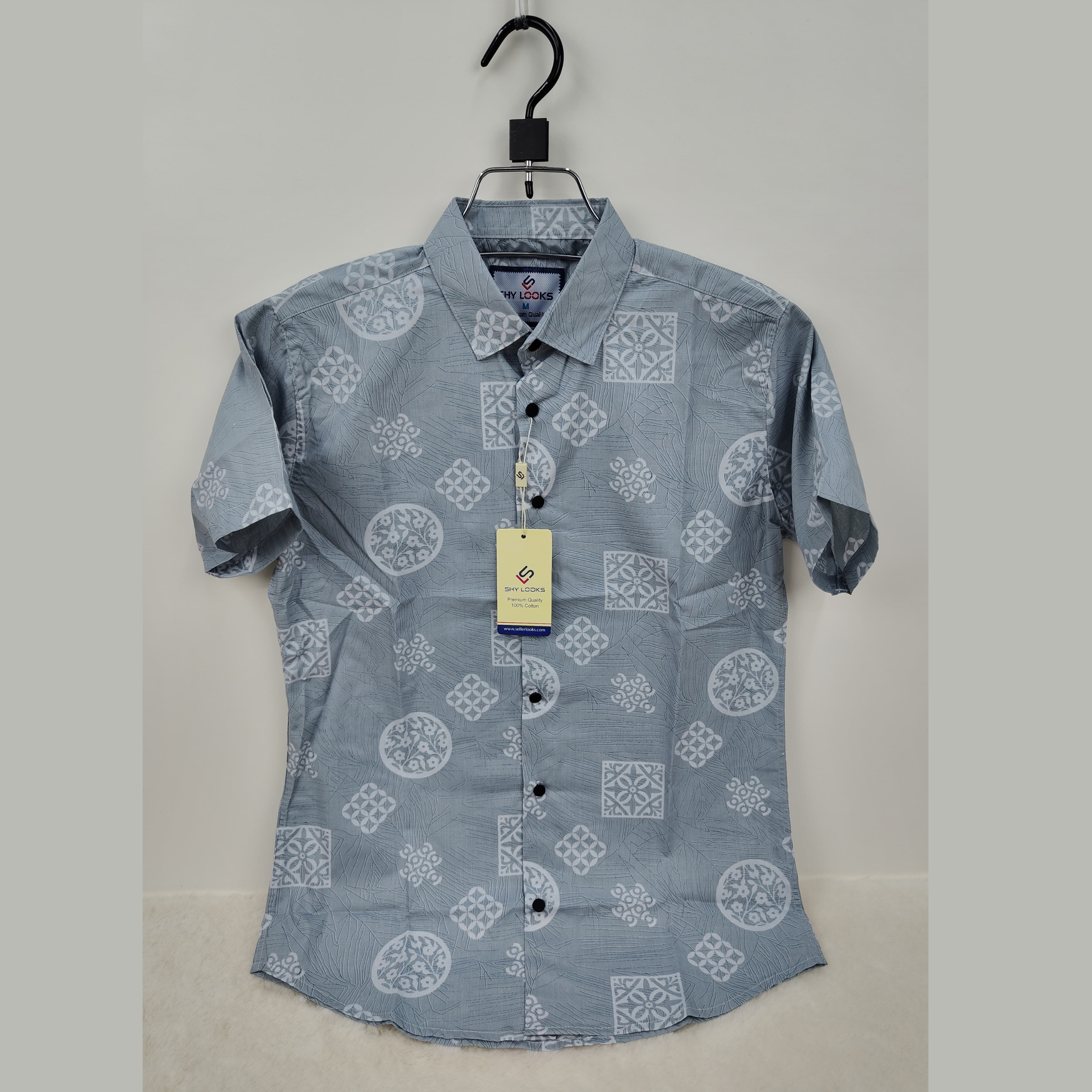 Pure Cotton Half Sleeve Print Shirt for Men's