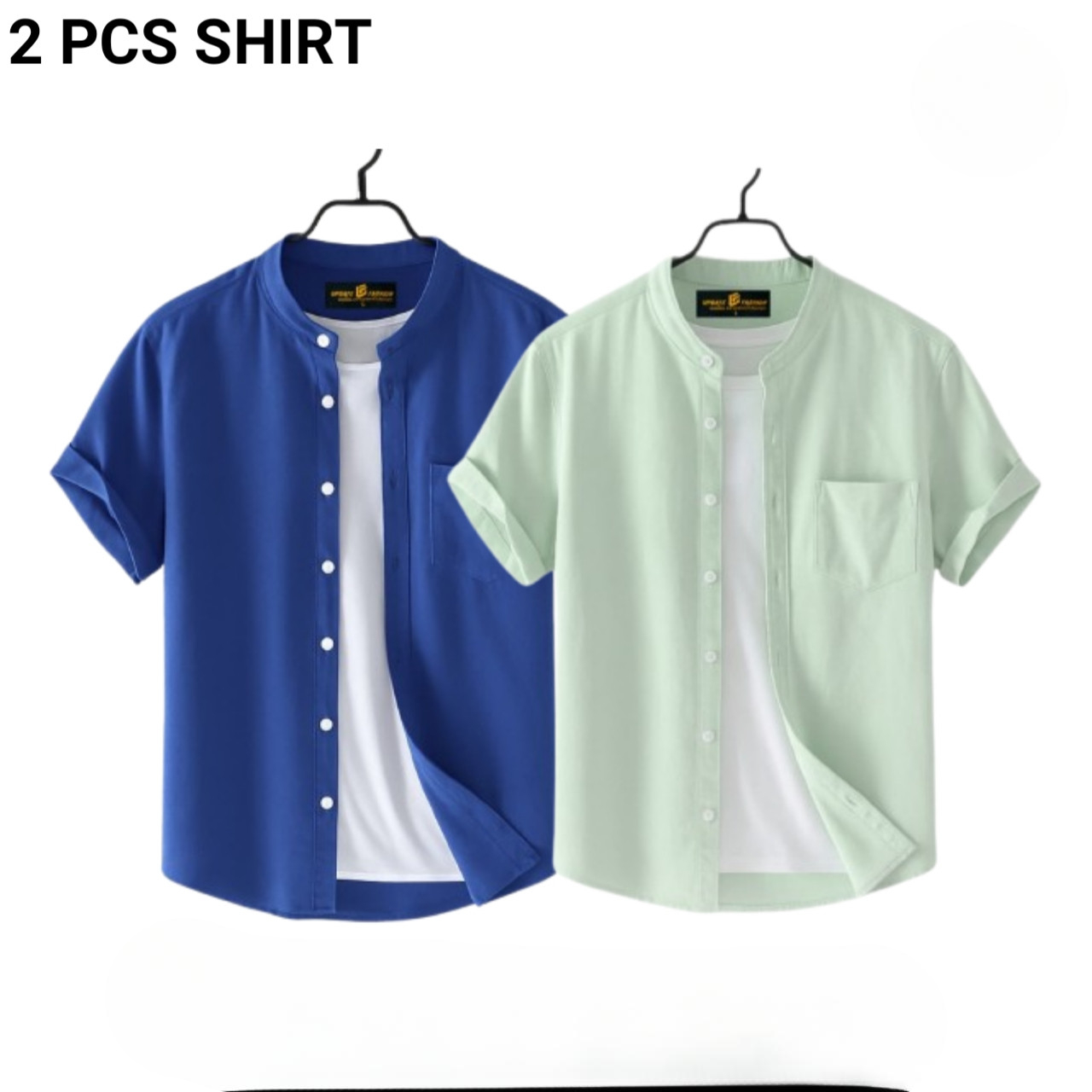 Fashionable casual Half Sleeve shirt for men ( Mint + Petrol )