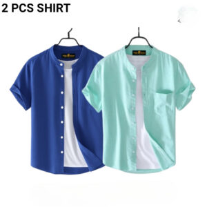 Fashionable casual  Half Sleeve shirt for men (Paste + Petrol)