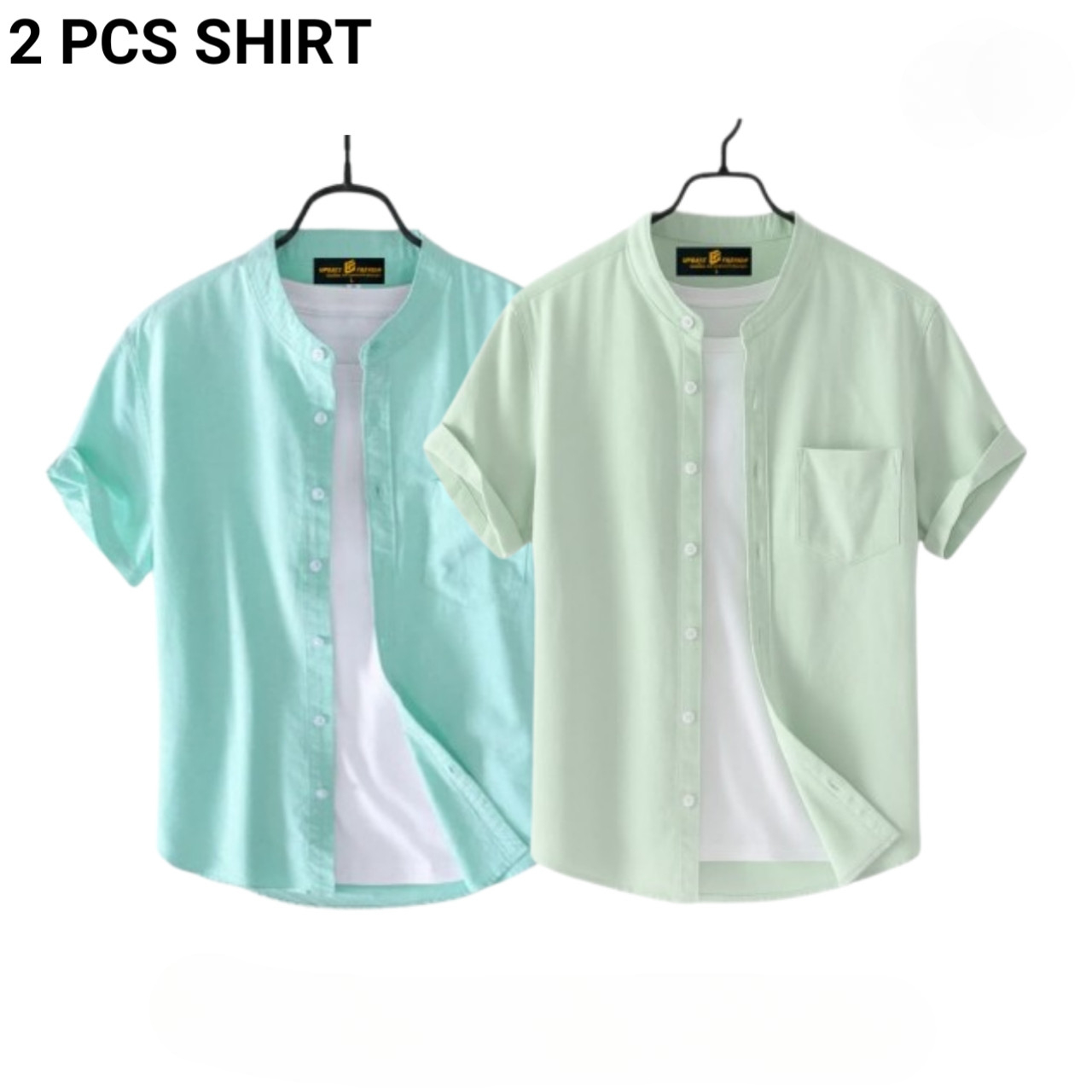 Fashionable casual Combo Half Sleeve shirt for men (Paste + Mint)