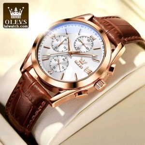 OLEVS 5610 New Luxury Fashion Glass Quartz Analog Men Watch-Water Resistant