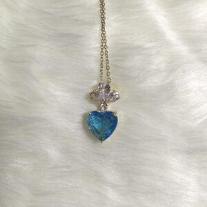Colorful Sky Heart Pendant Titanium Steel Necklace Female Korean Version