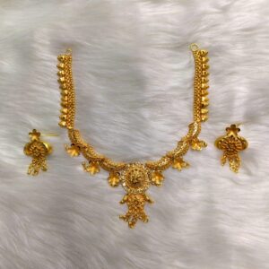 Gold Plated Necklace With Ear Ring