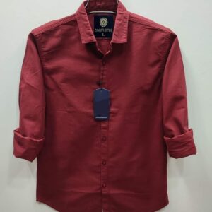 Men's Solid Colour Cotton Shirt(meroon)